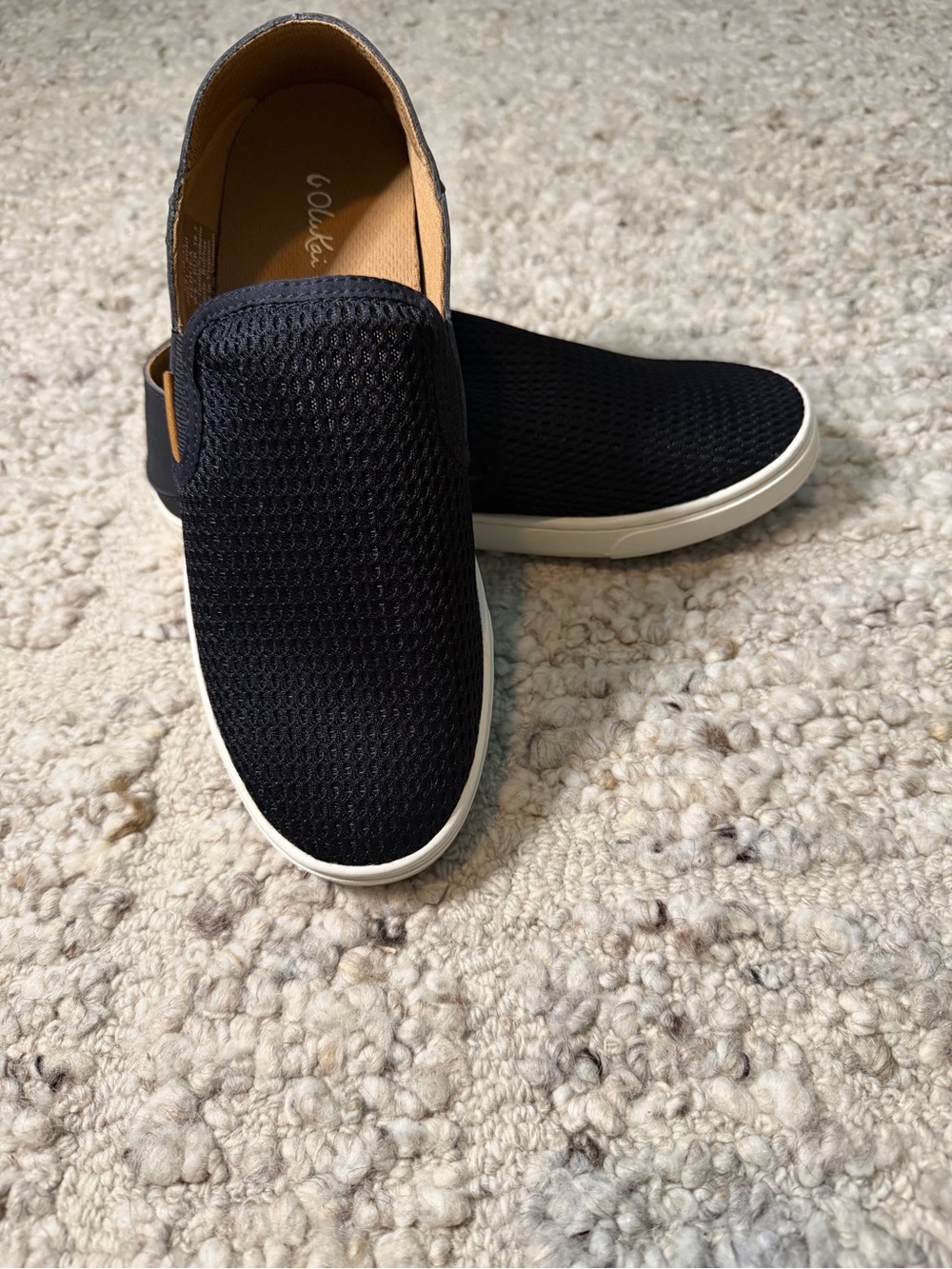 Olukai Slip-On Knit Sneakers — Black